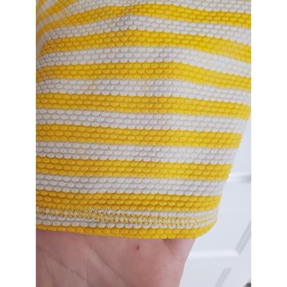 Women's Calia Yellow Textured Striped Athletic Tank Top | Size Small - Picture 4 of 8